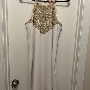 Lilly Pulitzer White & Gold Party Dress